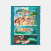 美しい女性人魚のコラージュ フリースブランケット (正面)