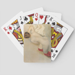 美しい女性体と赤いストッキング トランプ