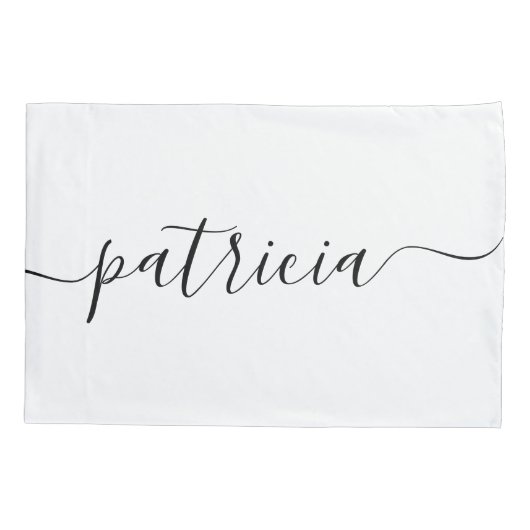 美しい女性名ホワイトブラックスクリプト 枕カバー (裏面)