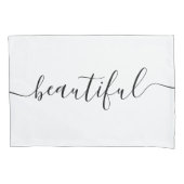 美しい女性名ホワイトブラックスクリプト 枕カバー (正面)