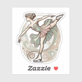 美しい女性姿スケーターシール シール