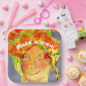 美しい女性誕生日の願い ペーパープレート (パーティー)