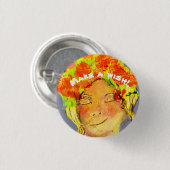 美しい女性誕生日の願い 缶バッジ (正面&裏面)