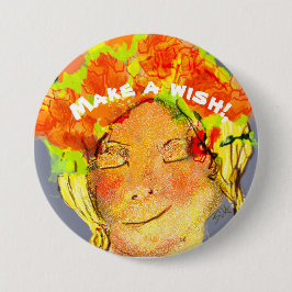 美しい女性誕生日の願い 缶バッジ