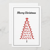 美しい女性赤ハイヒールシューズクリスマス シーズンカード (正面/裏面)