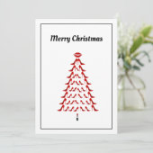 美しい女性赤ハイヒールシューズクリスマス シーズンカード (スタンド正面)