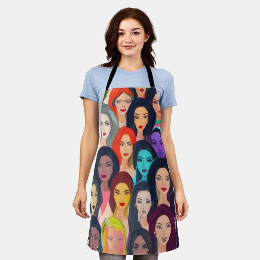 美しい女性 エプロン (着用した状態)