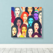 美しい女性 キャンバスプリント (インサイチュ (ウッドフロア))