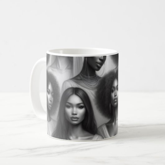 美しい女性 コーヒーマグカップ (正面左)