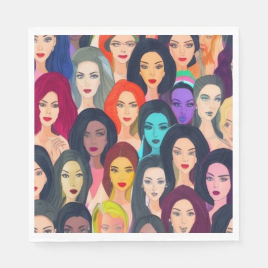 美しい女性 スタンダードランチョンナプキン (正面)