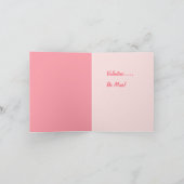 美しい女性 & ハート 青 ピンク 赤 バレンタイン カード (内部)