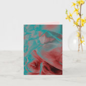 美しい女性 & ハート 青 ピンク 赤 バレンタイン カード (黄色い花)