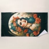 美しい女性 ビーチタオル (正面)