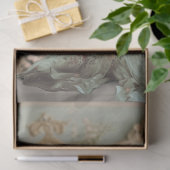 美しい女性，フラミンゴ&フローラ,ポートレートアート 薄葉紙 (ギフト)