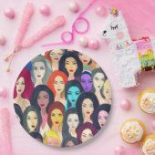 美しい女性 ペーパープレート (パーティー)