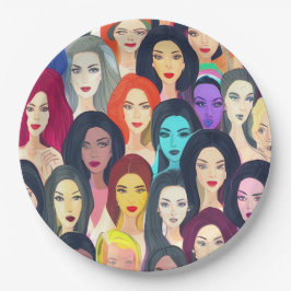 美しい女性 ペーパープレート