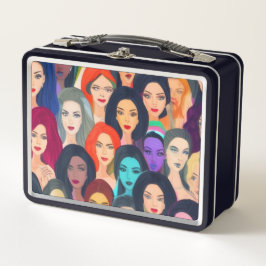 美しい女性 メタルランチボックス