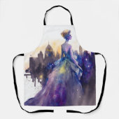 美しい女性 |抽象芸術おとぎ話シティプリンセス エプロン (正面)