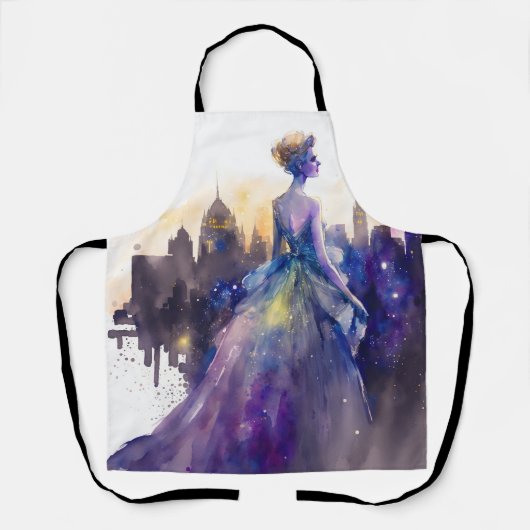 美しい女性 |抽象芸術おとぎ話シティプリンセス エプロン (正面)