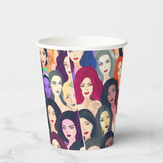 美しい女性 紙コップ (裏面)