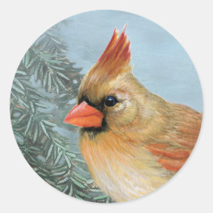 美しい女性(鳥)ショウジョウコウカンチョウ ラウンドシール