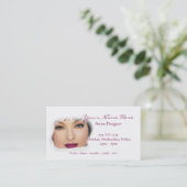 美しい女性Makeupかネイルまたは美しい2の名刺 名刺 (スタンド正面)