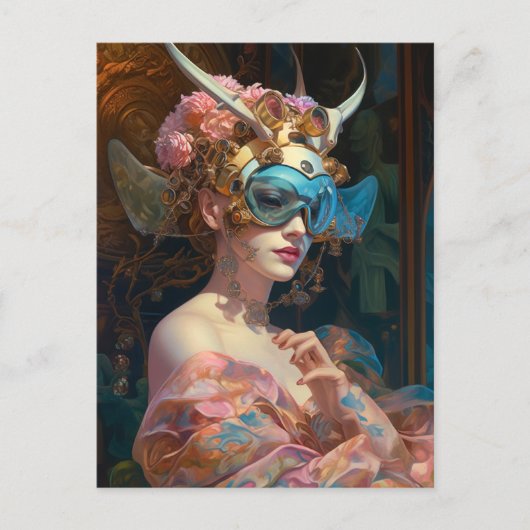美しい女性Sci-FiヘアドスSF ポストカード (正面)