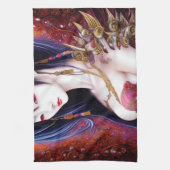 美しい女日本のの子ゴシックファンタジートリプチチ キッチンタオル (縦)