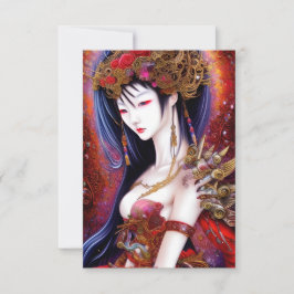 美しい女日本のの子ゴシックファンタジートリプチチ サンキューカード