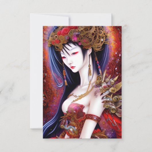 美しい女日本のの子ゴシックファンタジートリプチチ サンキューカード (正面)