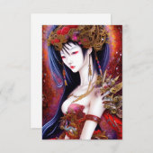 美しい女日本のの子ゴシックファンタジートリプチチ サンキューカード (正面/裏面)