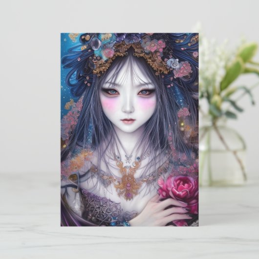 美しい女日本のの子ゴシックファンタジートリプチチ 招待状 (スタンド正面)