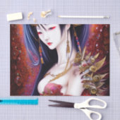 美しい女日本のの子ゴシックファンタジートリプチチ 薄葉紙 (クラフト)