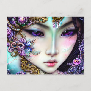 美しい女日本のの子ゴシックファンタジー ポストカード