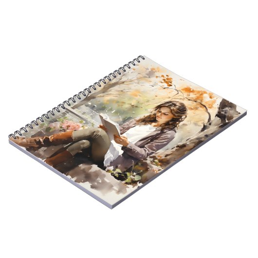 美しい女読の本でパークウォーター色 ノートブック (左側)