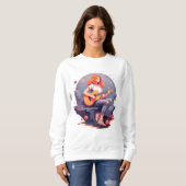 美しい女遊の子のギター スウェットシャツ (正面フル)