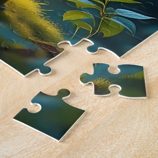 美しい妖精がコーヒーを飲んで魅惑的な森 ジグソーパズル (側面)