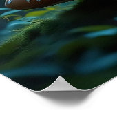 美しい妖精がコーヒーを飲んで魅惑的な森 ポスター (角)