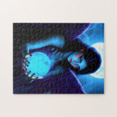 美しい妖精が魔法の球体を保持白熱［赤熱］光を放つする ジグソーパズル (横)