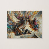 美しい妖精とドイツの羊飼いの子犬 ジグソーパズル (横)