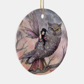 美しい妖精とフクロウオーナメント セラミックオーナメント (右)