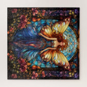 美しい妖精のステンドグラス窓 ジグソーパズル (横)