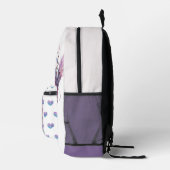 美しい妖精のマーメイドティール（緑がかった色）パープル名前をカスタムする プリントバックパック (右)