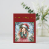美しい妖精のメリークリスマス ポストカード (スタンド正面)