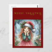 美しい妖精のメリークリスマス ポストカード (正面/裏面)