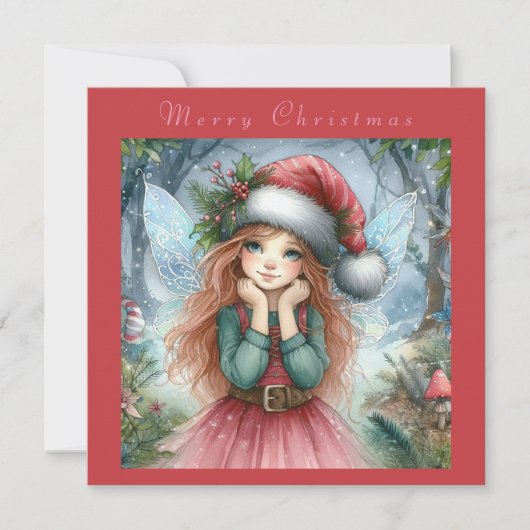 美しい妖精のメリークリスマス 招待状 (正面)