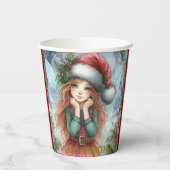 美しい妖精のメリークリスマス 紙コップ (裏面)