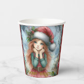 美しい妖精のメリークリスマス 紙コップ (正面)