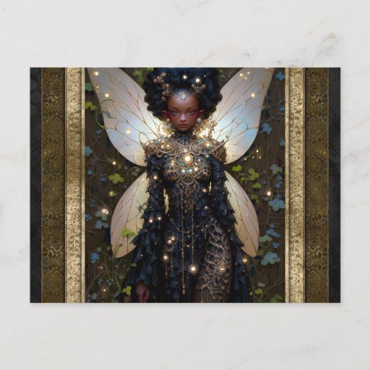 美しい妖精の女性ファンタジーアート ポストカード (正面)