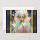 美しい妖精の女性ファンタジーアート ポストカード (正面/裏面)